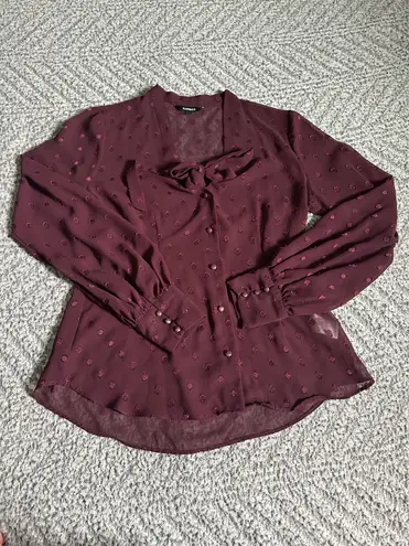 EXPRESS Wine Blouse