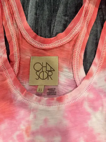 Chaser  Pink and Orange Tie-Dye Tank Top