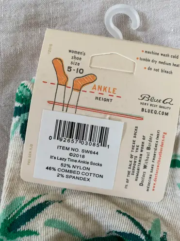 Blue Q Ankle Socks “It’s Lazy Time” NWT