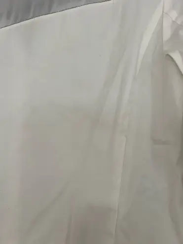 Lafayette 148 white long sleeve sheer beaded shoulder button down blouse 6 - Image 12