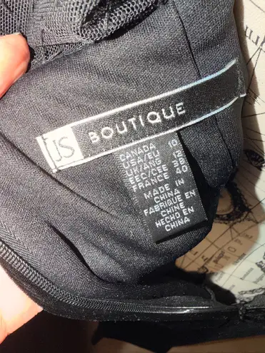 JS Collections JS Boutique Vintage y2k Velour Embellish beads Velvet Long Sleeve Evening Formal