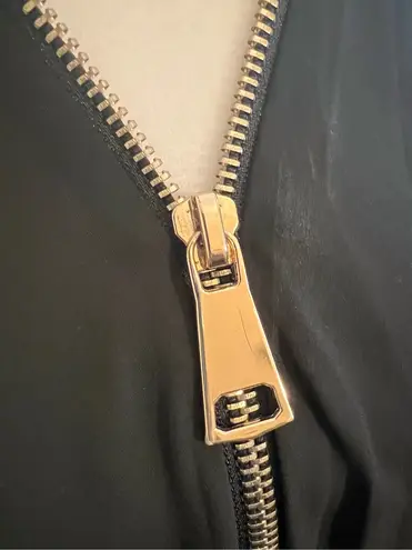 Carmen Marc Valvo Black Zip Neck Long Sleeve Blouse XL