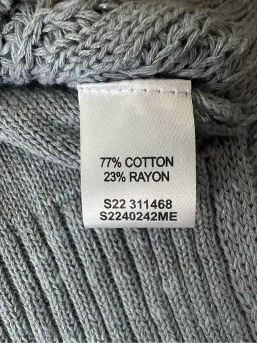 Weatherproof Vintage NWT Slub Pointelle Knit Mock Neck Sweater Dusty Blue Medium