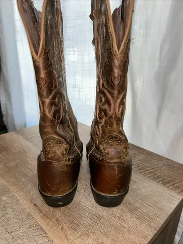 Justin Womens Size 7.5 B Brown Leather Cowboy Western Boots