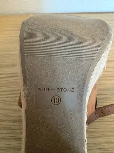 Sun + Stone Women’s Tan Suede Espadrille Platform Heels – Size 10 Brown