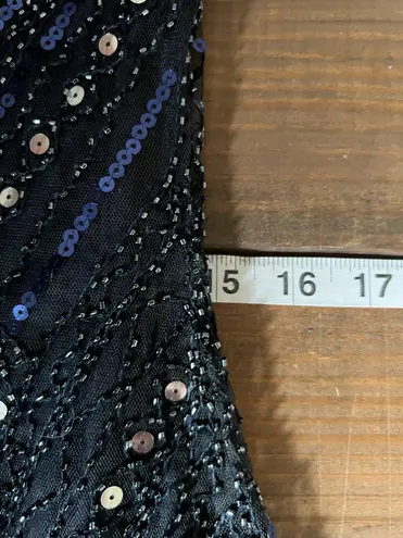 Endless Rose Anthropologie Beaded Navy Dress