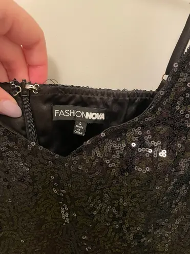 FashioNova Sequin Feather Dress