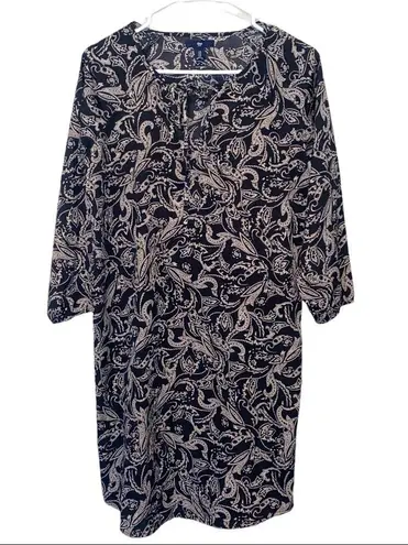 Gap  Black & Tan Paisley Print Tunic Dress