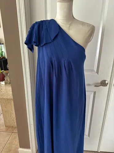 Farm Rio Linen Blend Leaf One-Shoulder Midi Dress. Size S. MSRP $285