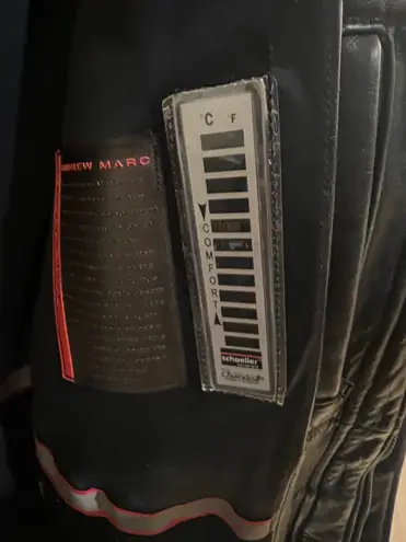 Andrew Marc Vintage 90s Black Cowhide Leather Trench Coat Jacket