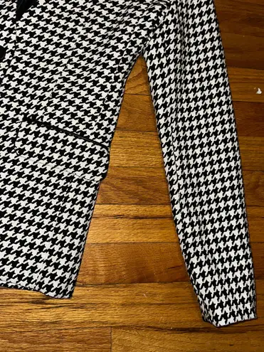 Tahari Womens Houndstooth Fitted Blazer Jacket