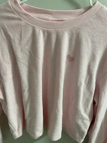 Stoney Clover Lane x Target Pink Cropped Terry Cloth Sweatshirt