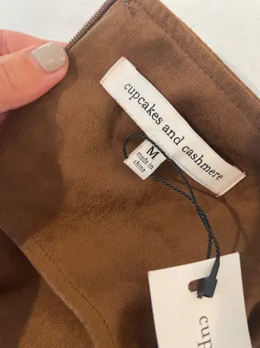 Cupcakes and Cashmere NEW TAN FAUX SUEDE DRESS SIZE M!