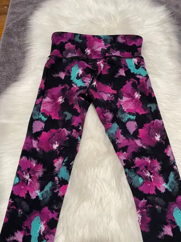 Lululemon Wunder Under hi Rise highwaist Midnight Bloom Black Deep Fuschia