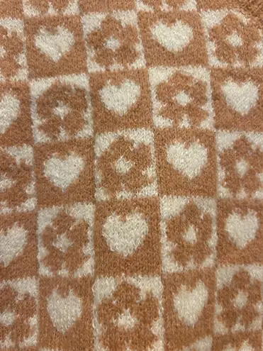 Boutique Heart Checkered Sweater Vest