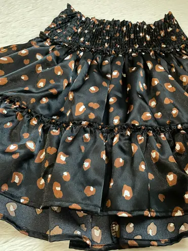 Altar'd State  leopard print mini ruffled skirt