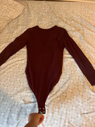 Old Navy burgundy long sleeve bodysuit