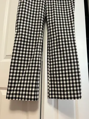 Free People Florence Black & White Gingham Crop Flare Pants (XS)