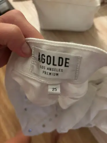 AGOLDE White Denim Shorts