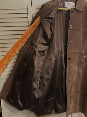 JG HOOK *VINTAGE*1990s* DARK BROWN SUEDE COAT Size M