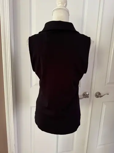 Elie Tahari super soft ribbed sleeveless polo top. Size L. MSRP $75