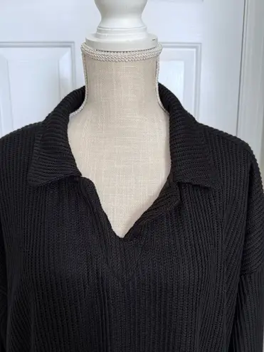 Mondetta Black Collared Long Sleeve Knit Dress size XXL EcoVero Relaxed Fit New