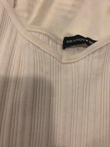 Brandy Melville White Ribbed Shirt
