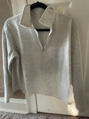 Quarter Zip Pullover Gray Size M