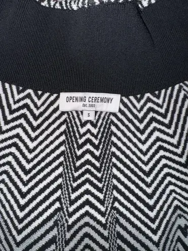 Opening Ceremony Herringbone Knit Mini Skirt Gray Black Size Small