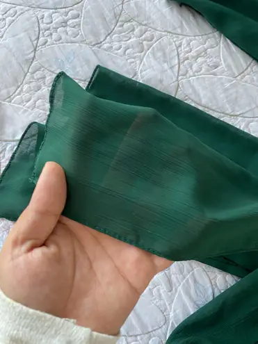 Premium Chiffon Rectangle Hijab In Bottle Green For Women