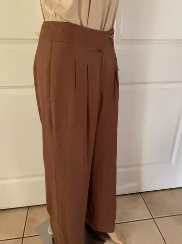Elie Tahari Linen Blend Wide Leg Pants