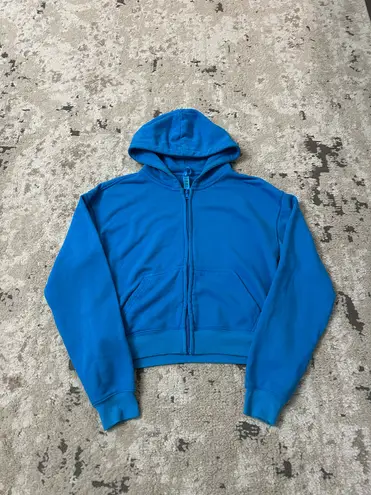 SKIMS Light French Terry Zip Up Hoodie Size Small in Mykonos