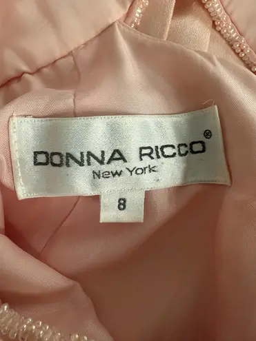 Donna Ricco Vintage Baby Pink Beaded Gown