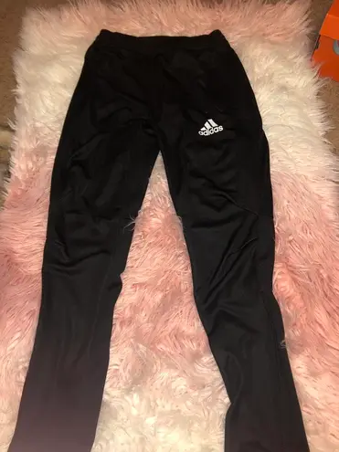 Adidas Black Three Stripe Joggers