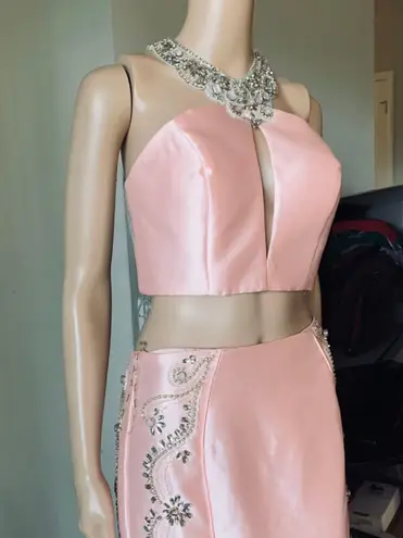 Jasz Couture Yellow Pink Two Piece Prom Dress