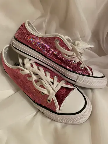 Converse Pink Low Top Sequin Sneaker Size 6 36 From Jayden