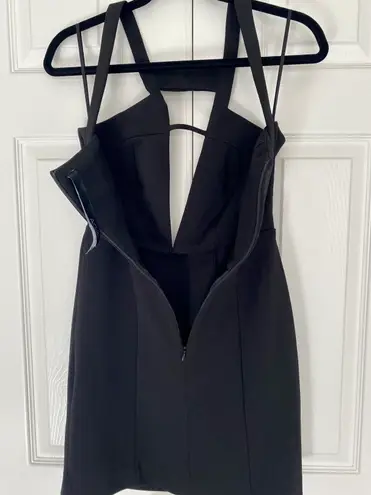 AQ/AQ AQ AQ Halo Plunge Mini Dress With Strap Detail Black Size 4 New With Out Tags