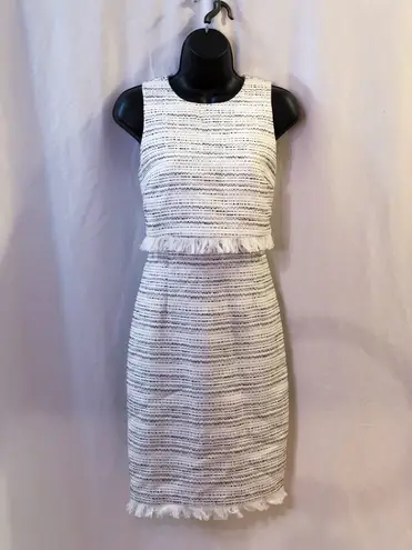 Karl Lagerfeld White Tweed Sheath Dress