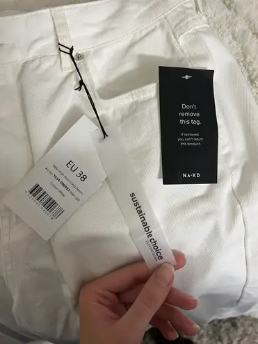 NA-KD White High Rise Jeans