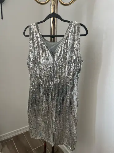 Stenay Silver Sequin Dress Size 10