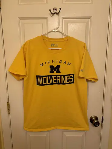 Russell Athletic Michigan Wolverines Vintage Yellow Y2K T-Shirt