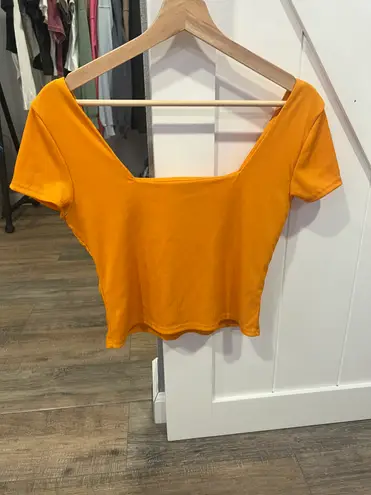 Dry Goods orange square neck top