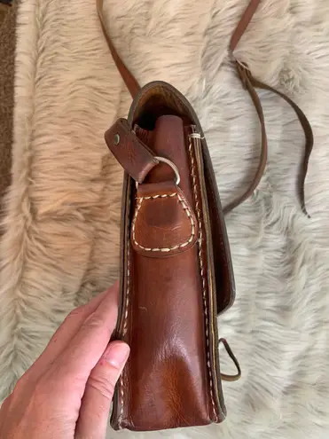 Vintage Leather Boho Hippie Purse Brown