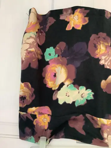 Decree Black Tone Floral Cotton Blend Mini skirt/XL