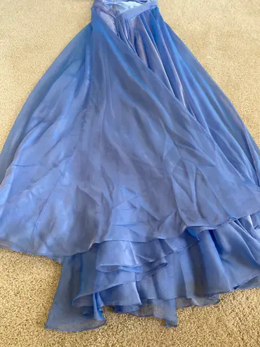 La Femme Periwinkle Strapless Prom Dress