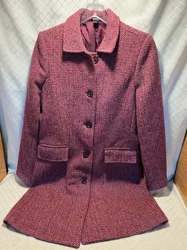 Old Navy Womens Pink/Purple Wool  2 Pocket Button Coat Sz M