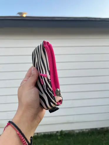 Y2K Letter L Zebra Print Coin Bag Pink