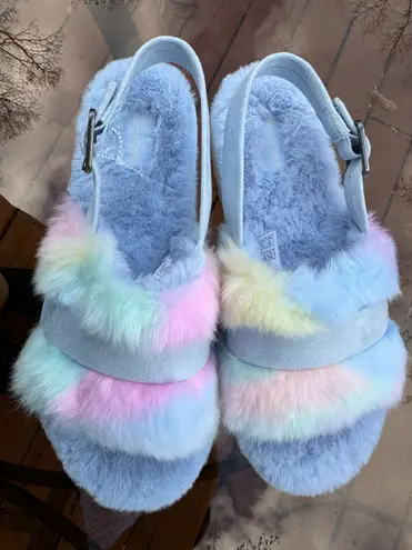 Koolaburra by Ugg Fuzz D Out Women's Slippers & M Blue Pastel New