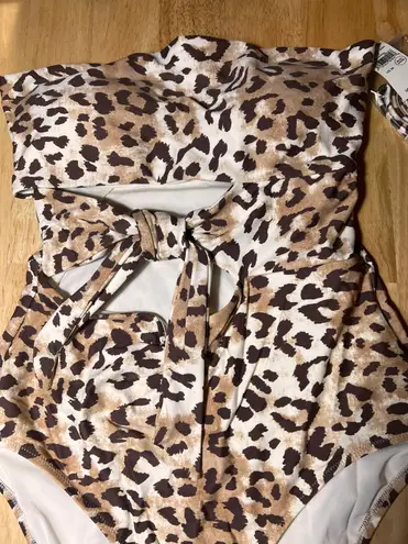 Aerie One Piece Full Coverage Swimsuit Animal Print Medium BNWTS $59.96