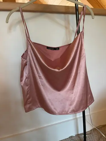 Nasty Gal Pink Satin Cowl Neck Cami